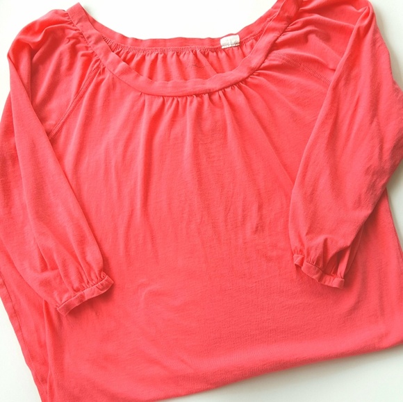 Dress Pima Cotton Coral 3/4 Sleeve Pullover Scoop Neck Size Small - Picture 4 of 8